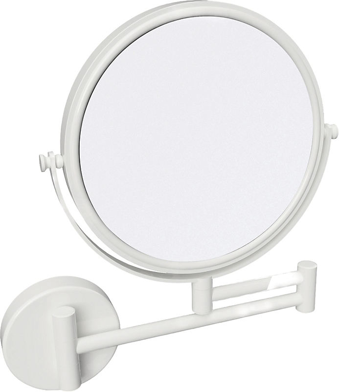 Kriss dobbelt kosmetikspejl Spejl m. & u. forstørrelse, Ø180 mm/133 mm 2 svingarme, hvid