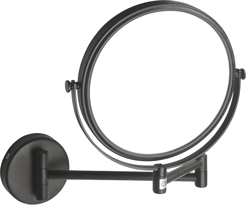 Kriss dobbelt kosmetikspejl Spejl m. & u. forstørrelse Ø180mm/133mm 2 svingarme, matsort