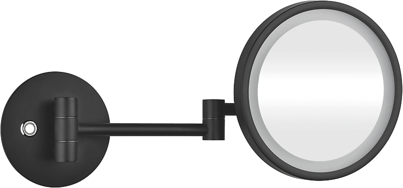 Kriss kosmetikspejl Kosmetikspejl med forstørrelse & LED lys Ø200mm/160mm, matsort