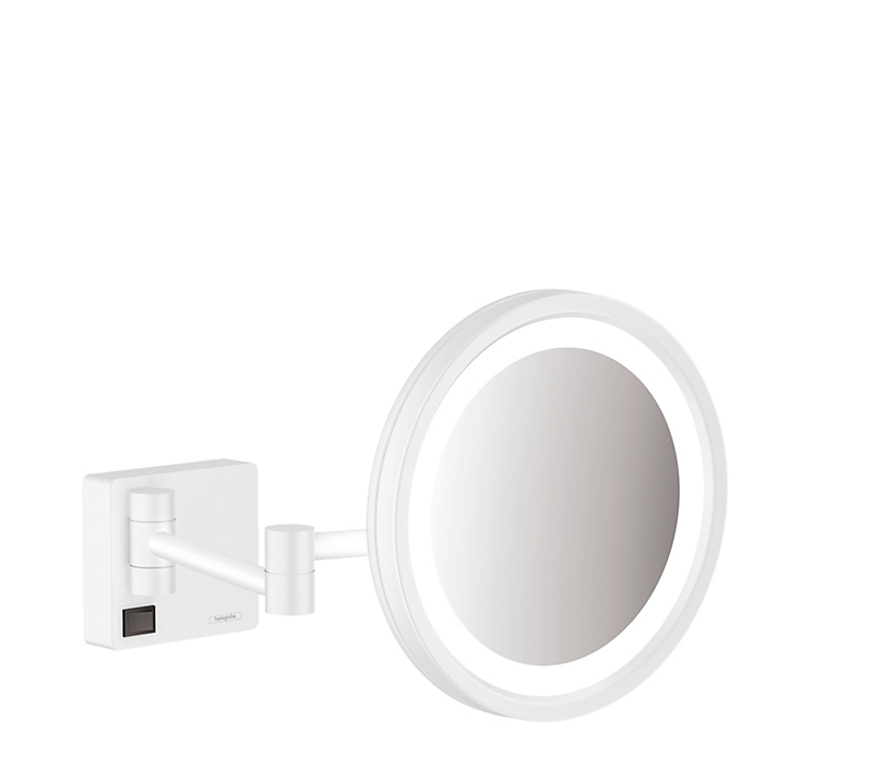 hansgrohe Addstoris barberspejl med LED lys mat hvid