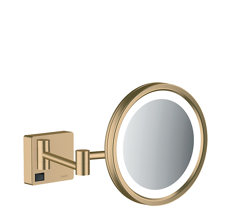 hansgrohe Addstoris barberspejl med LED lys Børstet bronze