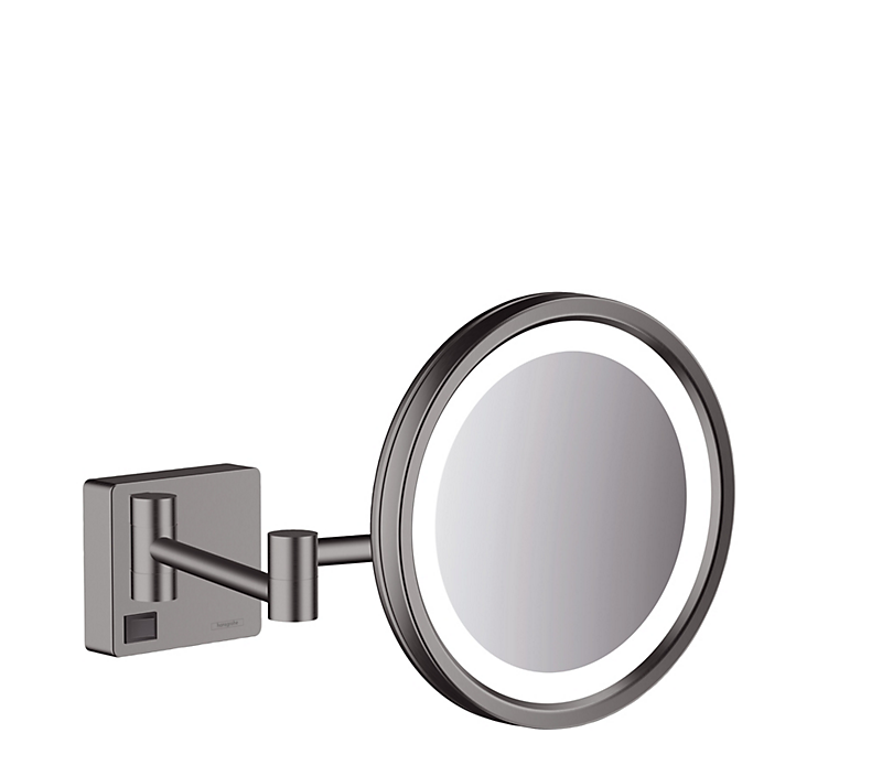 hansgrohe Addstoris barberspejl med LED lys Børstet black chrome