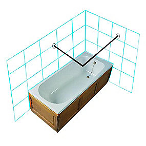 Van Der P Forhængstang 1000x1000mm med 2 vægflanger. Rustfrit stål