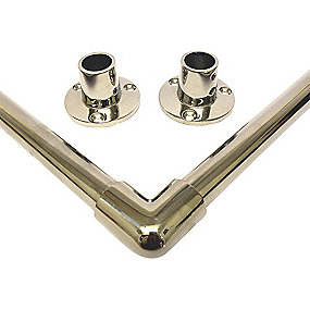 Van Der P Forhængstang loft til loft 500x2000x500mm med flanger. Rustfrit stål