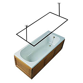 Van Der P Forhængstang Kvadrat. 1000x1000mm med 2 loftstøtter. Rustfrit stål