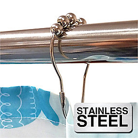 Van Der P Gardinringe Model ''Roller Ball''. HiEnd. 12 stk. Rustfri