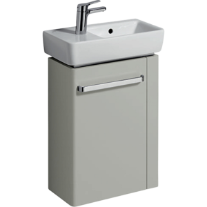 GEBERIT Renova compact vaskeskab 448x252x604mm 1låge/håndkl.holder th blankpoleret lakeret