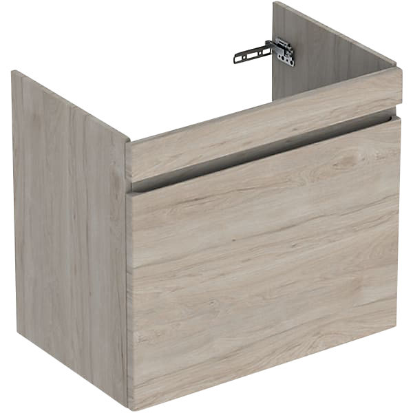 GEBERIT Renova plan vaskeskab 682x606x446mm 1skuffe nøddetræ hickory lys struktureret folie