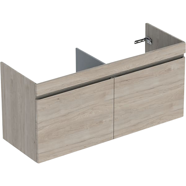GEBERIT Renova plan vaskeskab 1230x606x446mm 2skuffer nøddetræ hickory lys struktureret folie