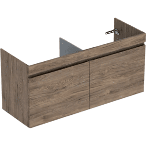 GEBERIT Renova plan vaskeskab 1230x606x446mm 2skuffer nøddetræ hickory struktureret folie