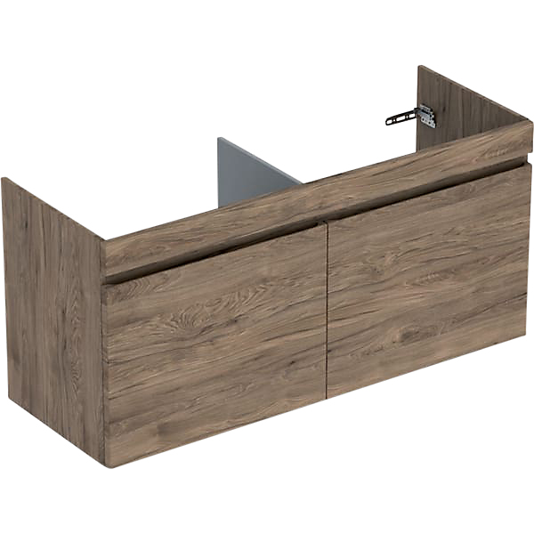 GEBERIT Renova plan vaskeskab 1230x606x446mm 2skuffer nøddetræ hickory struktureret folie