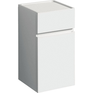 GEBERIT Renova plan sideskab 390x360x760mm 1låge/1skuffe blankpoleret hvid lakeret