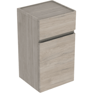 GEBERIT Renova plan sideskab 390x360x760mm 1låge/1skuffe nøddetræ hickory lys struktureret folie