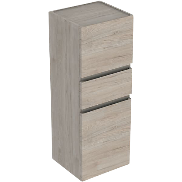 GEBERIT Renova plan halvhøjskab 390x360x1140mm 2låger nøddetræ hickory lys struktureret folie