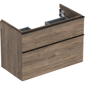 GEBERIT Icon vaskeskab 888x476x615mm 2skuffer nøddetræ hickory melamin træstruktur