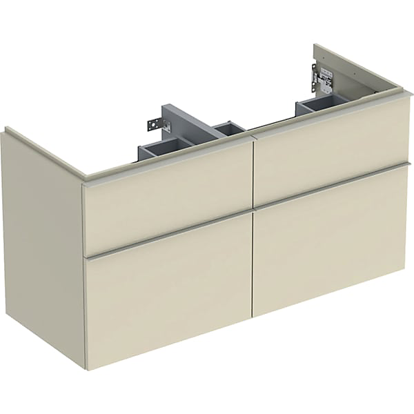 GEBERIT Icon vaskeskab 1184x476x615mm 4skuffer sand-grå lakeret blankpoleret