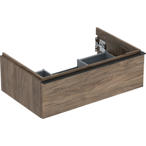 GEBERIT Icon vaskeskab 740x476x247mm 1skuffe nøddetræ hickory melamin træstruktur