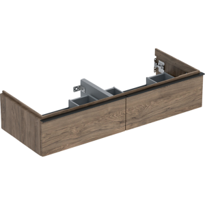 GEBERIT Icon vaskeskab 1184x476x247mm 2skuffer nøddetræ hickory melamin træstruktur