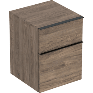 GEBERIT Icon sideskab 450x476x600mm 2skuffer nøddetræ hickory melamin træstruktur