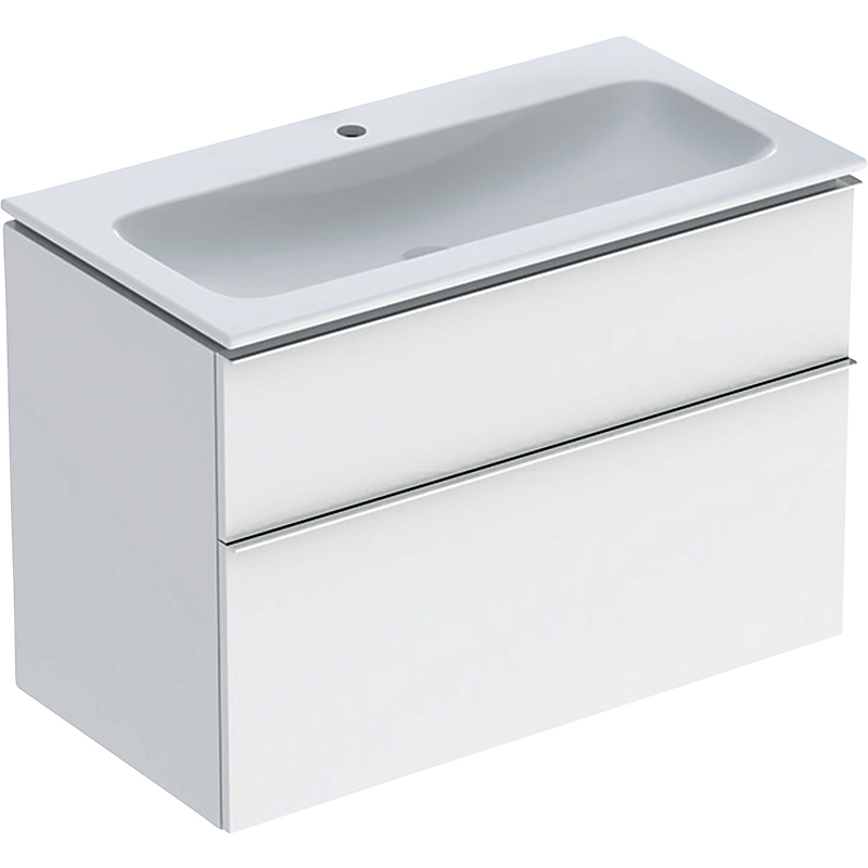 GEBERIT Icon møbelpakke 900x480x630mm 2skuffer hvid lakeret højglans, keratect, greb hvid lakeret højglans