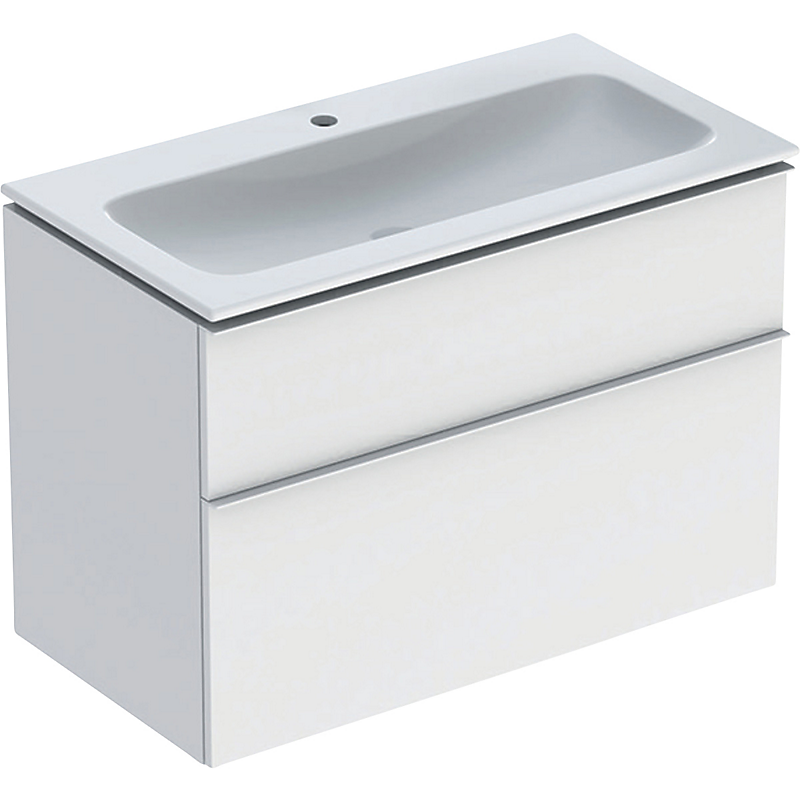 GEBERIT Icon møbelpakke 900x480x630mm 2skuffer hvid matlakeret, greb hvid pulverlakeret mat