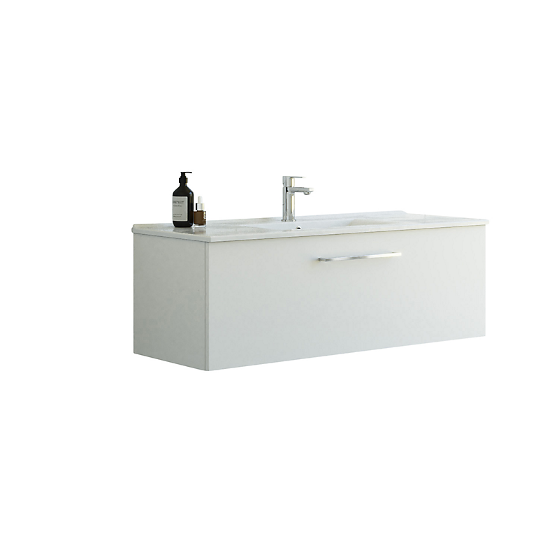 Dansani Mido møbelpakke 121cm 1 skuffe Hvid mat, Amber vask