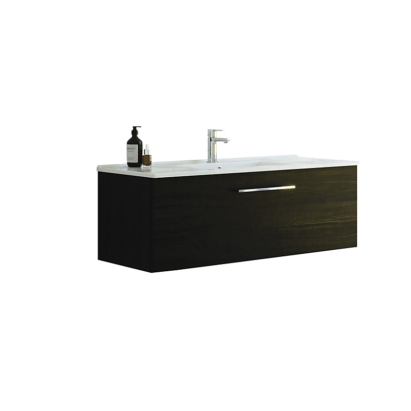 Dansani Mido møbelpakke 121cm 1 skuffe Sort, Amber vask