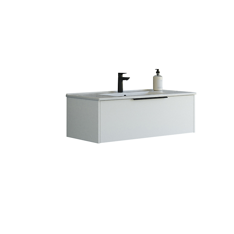 Dansani Mido+ møbelpakke 101cm Classic 1 skuffe Amber vask glat hvid mat