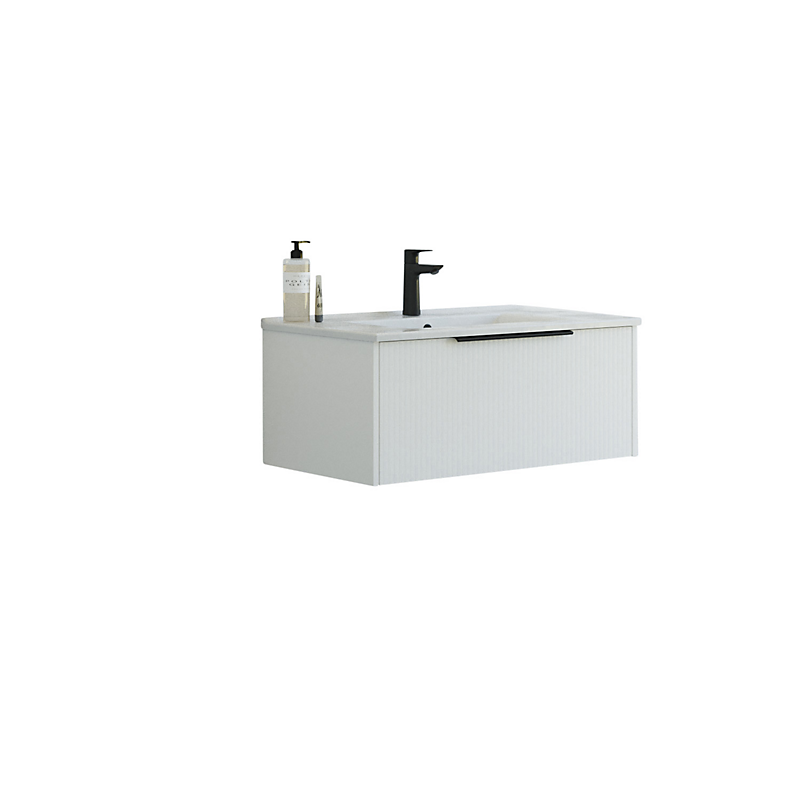 Dansani Mido+ møbelpakke 81cm Classic 1 skuffe Amber vask stribet hvid mat