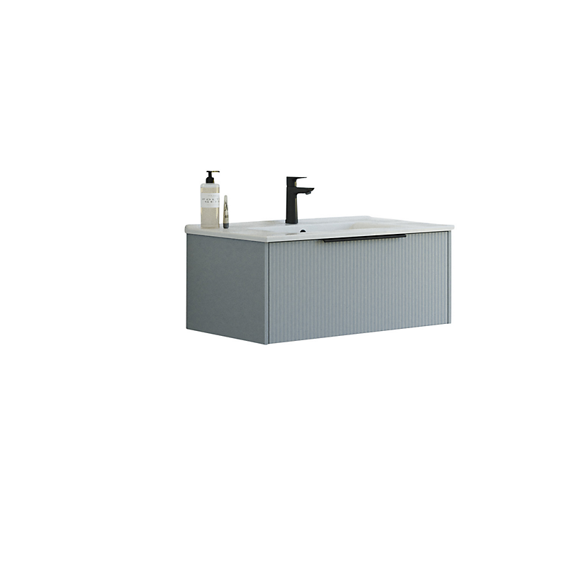 Dansani Mido+ møbelpakke 81cm Classic 1 skuffe Amber vask stribet lyseblå mat