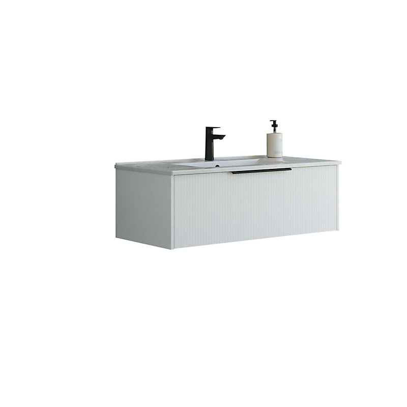 Dansani Mido+ møbelpakke 101cm Classic 1 skuffe Amber vask stribet hvid mat