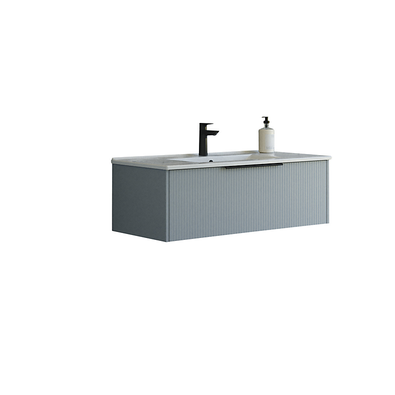 Dansani Mido+ møbelpakke 101cm Classic 1 skuffe Amber vask stribet lyseblå mat