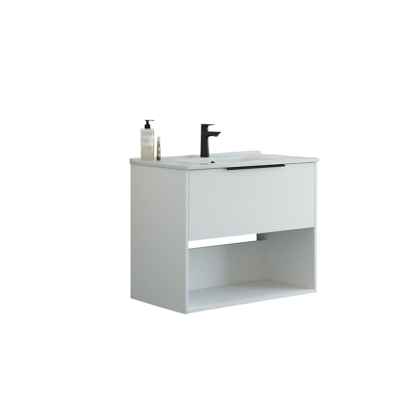 Dansani Mido+ møbelpakke 81cm Classic 1 skuffe Amber vask glat hvid mat