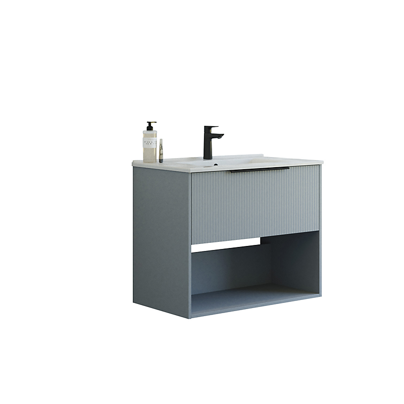 Dansani Mido+ møbelpakke 81cm Classic 1 skuffe Amber vask stribet lyseblå mat