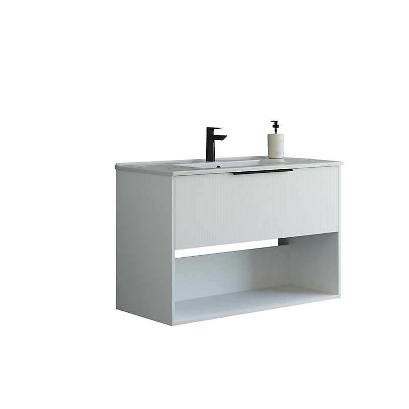 Dansani Mido+ møbelpakke 101cm Classic 1 skuffe Amber vask stribet hvid mat