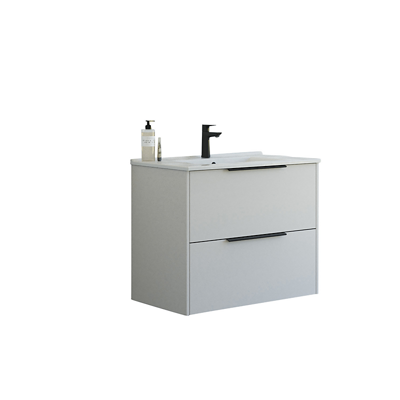 Dansani Mido+ møbelpakke 81cm Classic 2 skuffer Amber vask glat sand mat