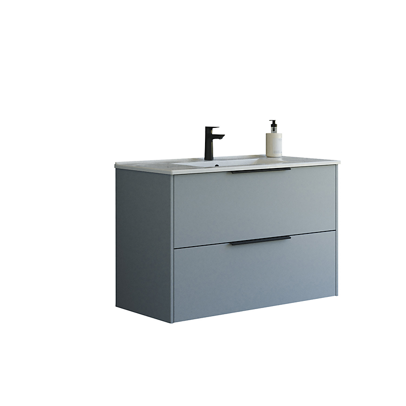 Dansani Mido+ møbelpakke 101cm Classic 2 skuffer Amber vask glat lyseblå mat