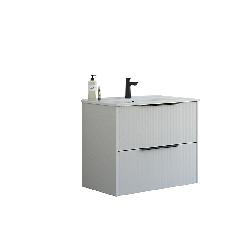 Dansani Mido+ møbelpakke 81cm Classic 2 skuffer Amber vask stribet sand mat