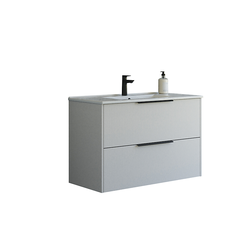 Dansani Mido+ møbelpakke 101cm Classic 2 skuffer Amber vask stribet sand mat