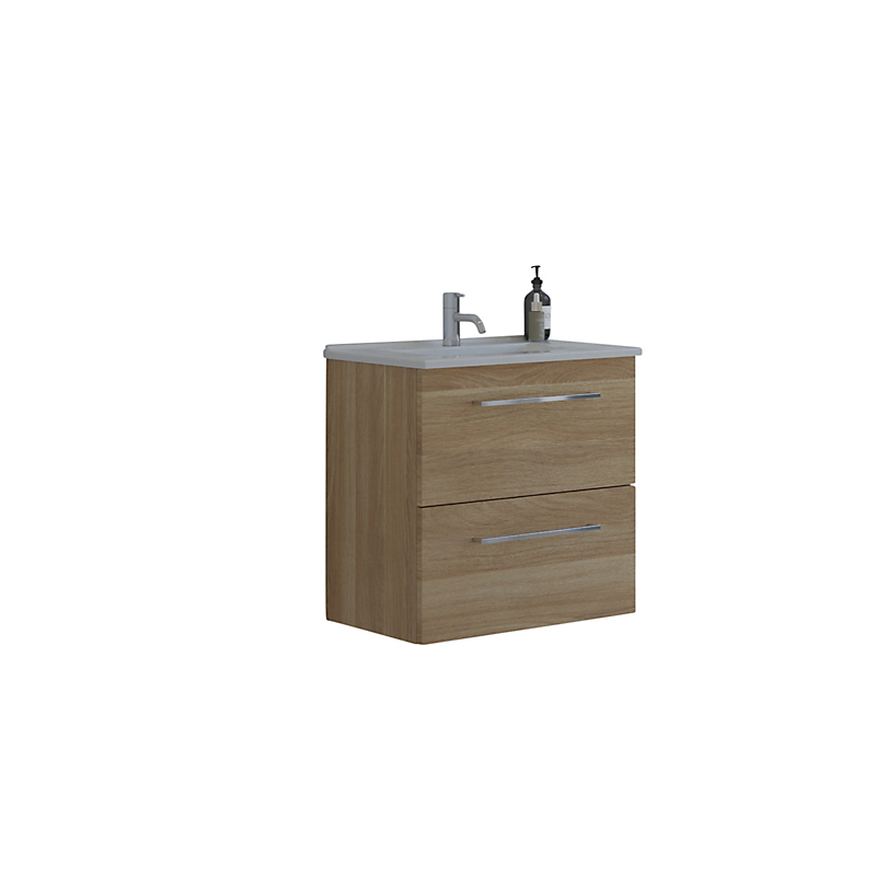 Dansani Mido+ møbelpakke 61cm 2 skuffer Amber Mini vask, varm eg