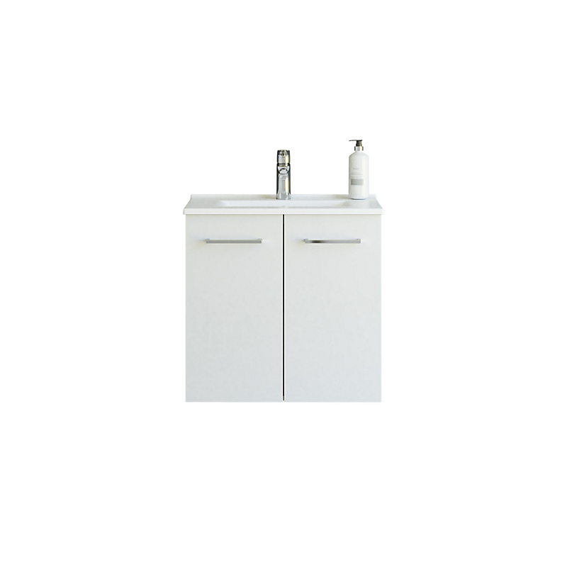 Dansani Mido+ 61 cm møbelsæt med Amber Mini vask og vaskeskab med 2 låger. Hvid højglans