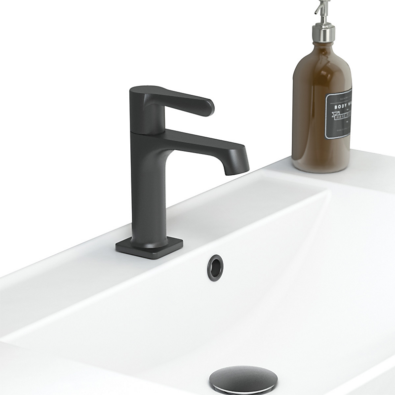 Dansani overløbsroset til porcelænsvask, sort mat