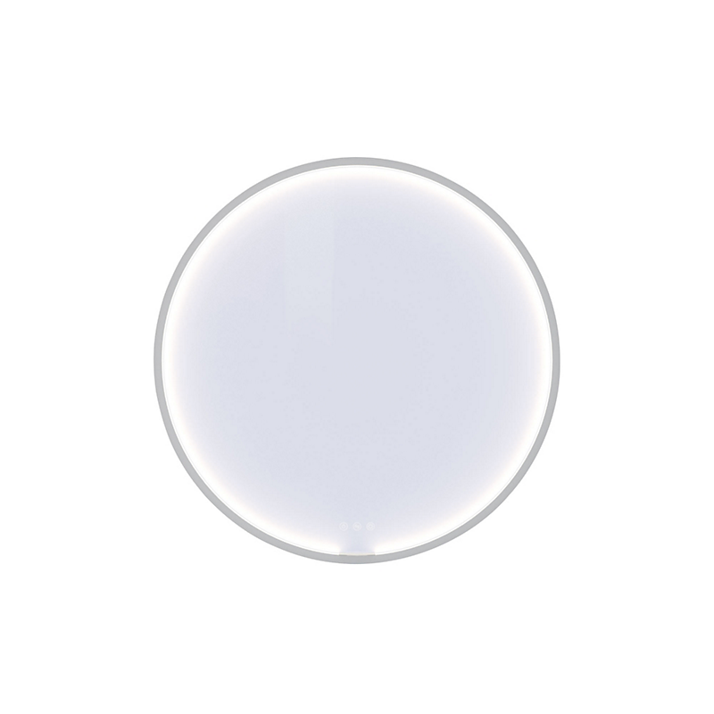 Dansani Rammespejl Moon med lysstyring Ø75 cm. Hvid mat