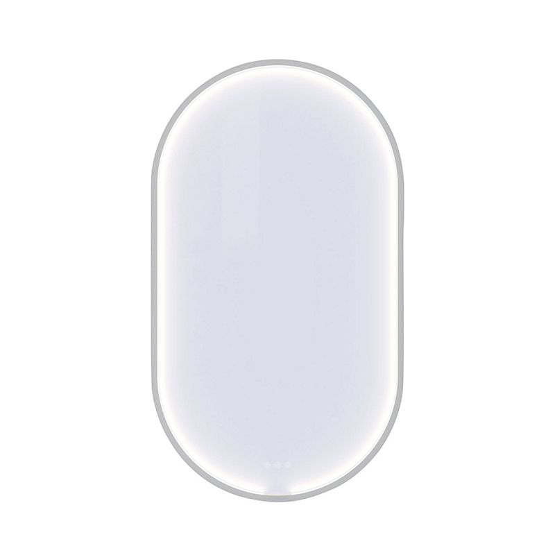 Dansani Rammespejl Moon med lysstyring 105x60 cm. Hvid mat