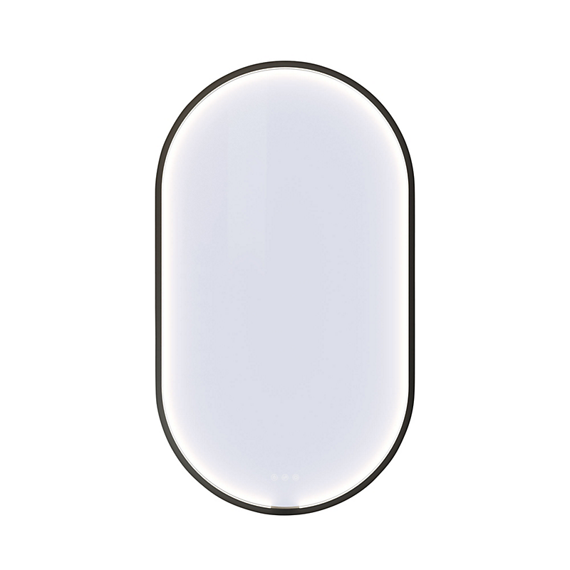 Dansani Rammespejl Moon med lysstyring 105x60 cm. Sort