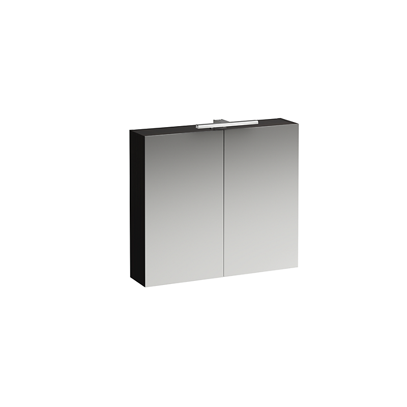 Laufen base spejlskab Med lys og strømudtag EU IP 44 , 800x700x180, mørk elm