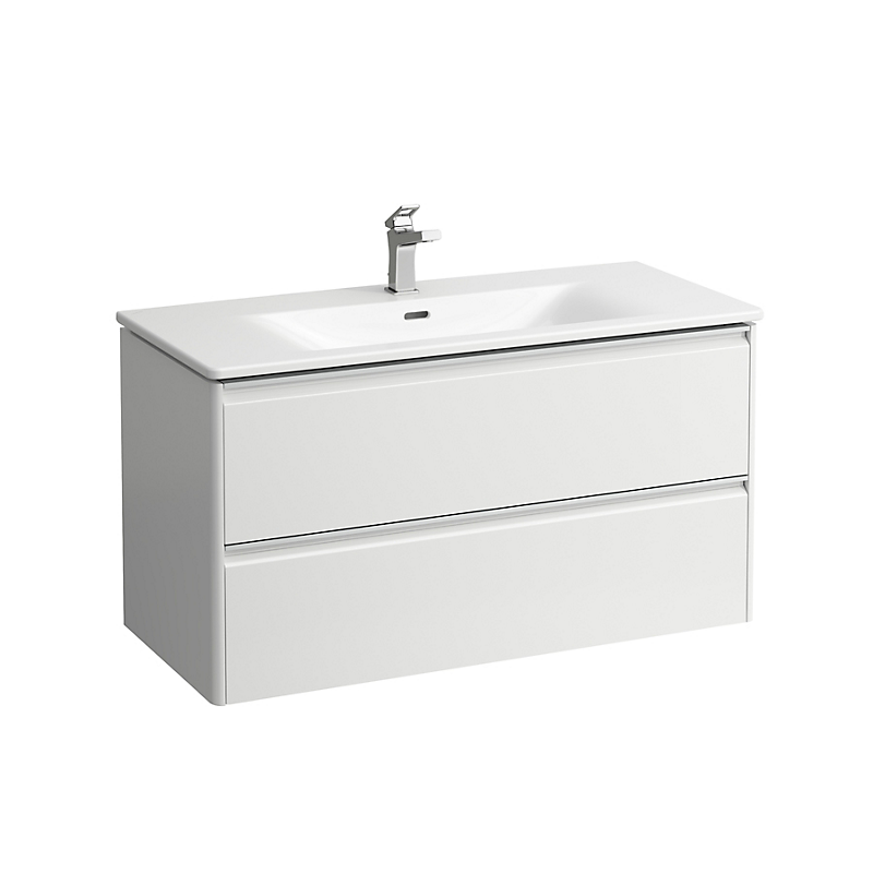 Laufen Palace møbelpakke 100cm, alugreb, softclose, hvid højglans