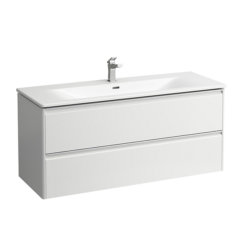 Laufen Palace møbelpakke 120cm, alugreb, softclose, hvid højglans