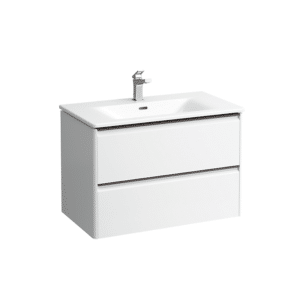 Laufen Palace møbelpakke 80cm, sortgreb, softclose, mathvid