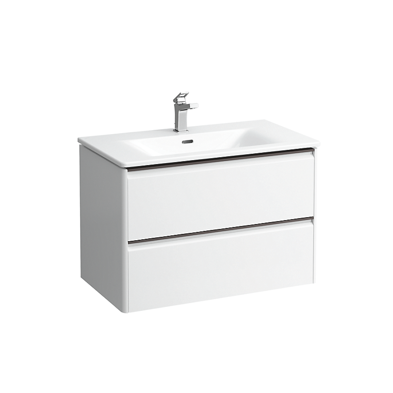 Laufen Palace møbelpakke 80cm, sortgreb, softclose, mathvid